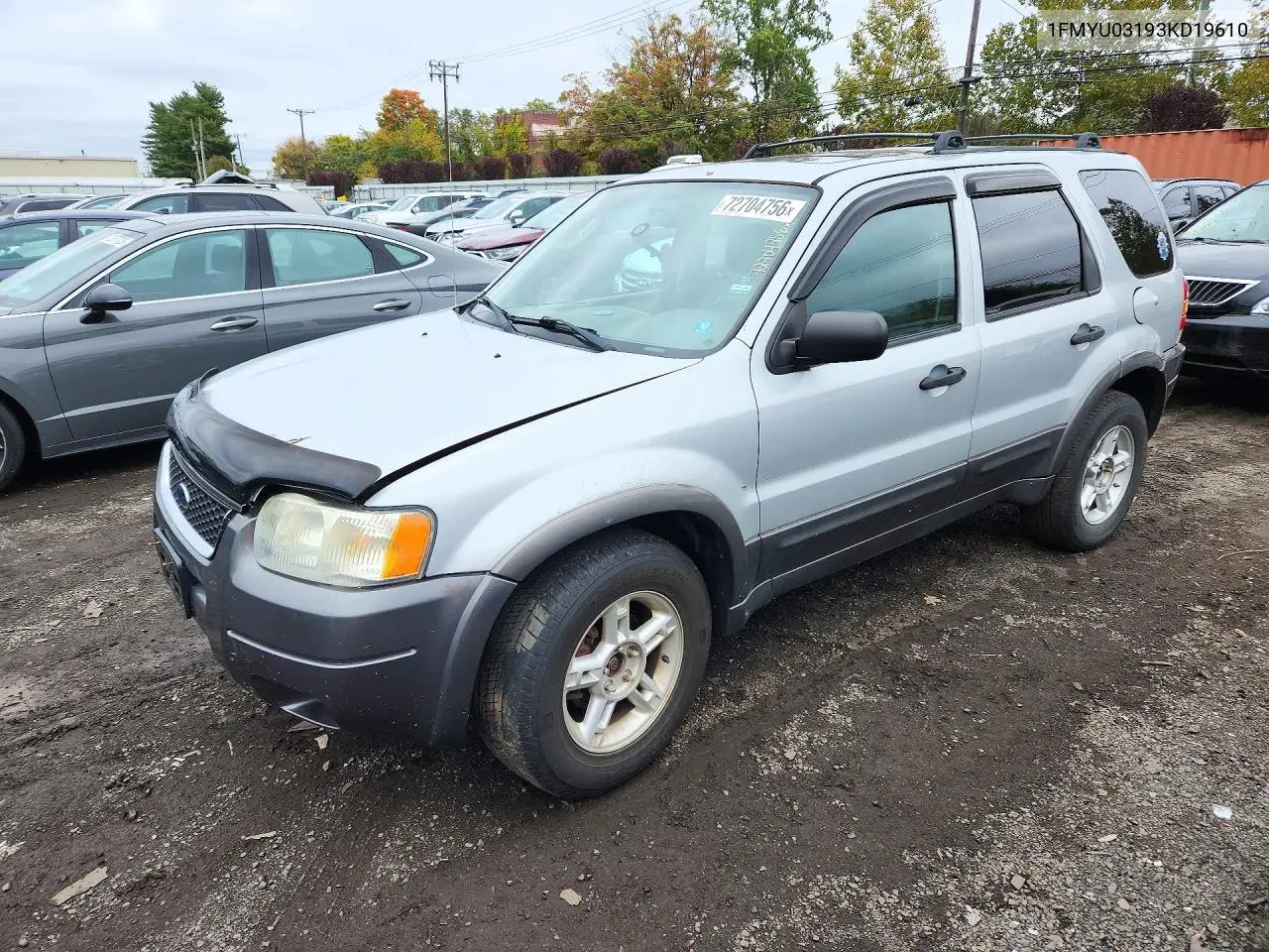 FORD ESCAPE 2003, VIN 1FMYU03193KD19610