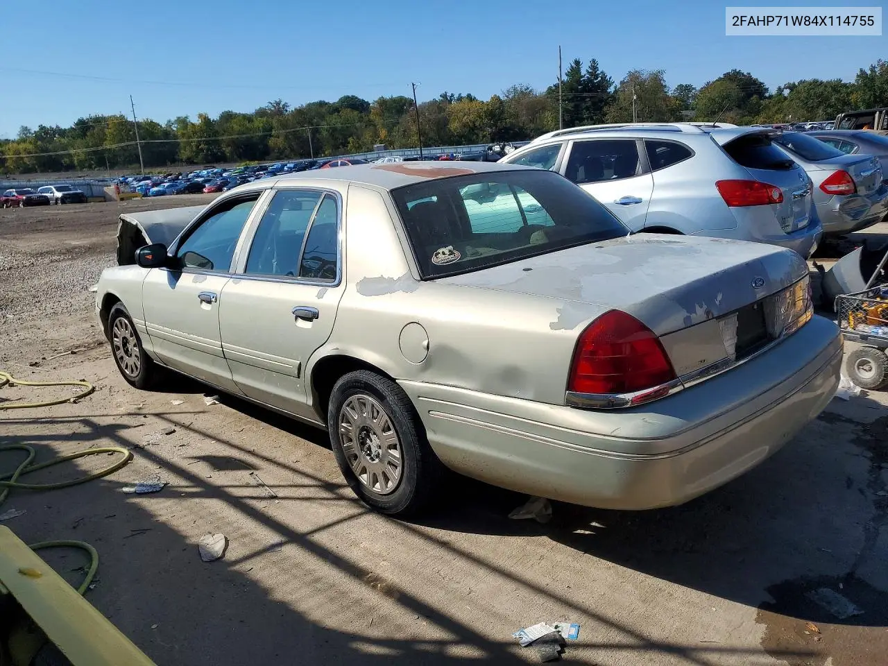 2004 FORD CROWN VICTORIA VIN 2FAHP71W84X114755 — фото 2