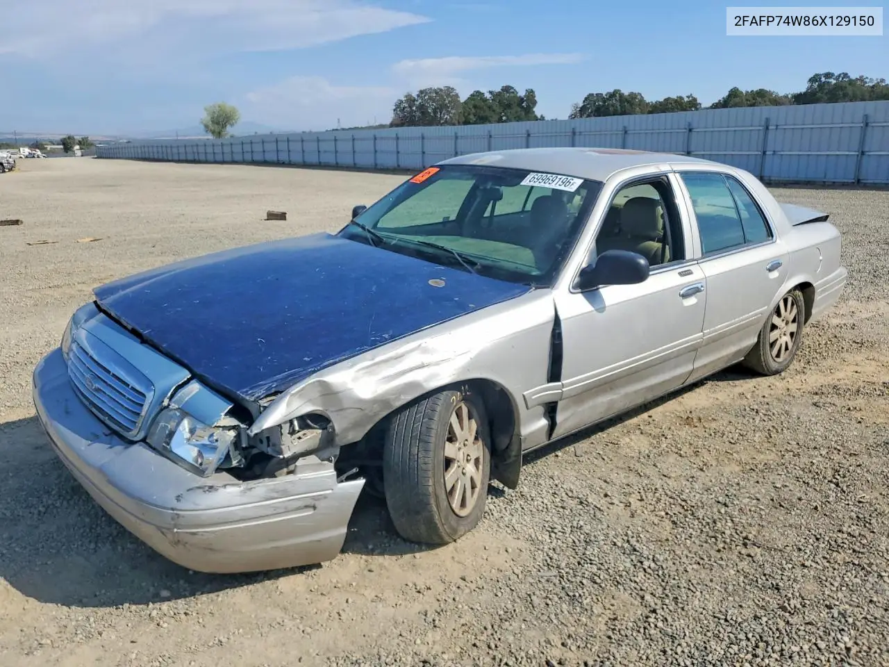 FORD CROWN VICTORIA 2006, VIN 2FAFP74W86X129150