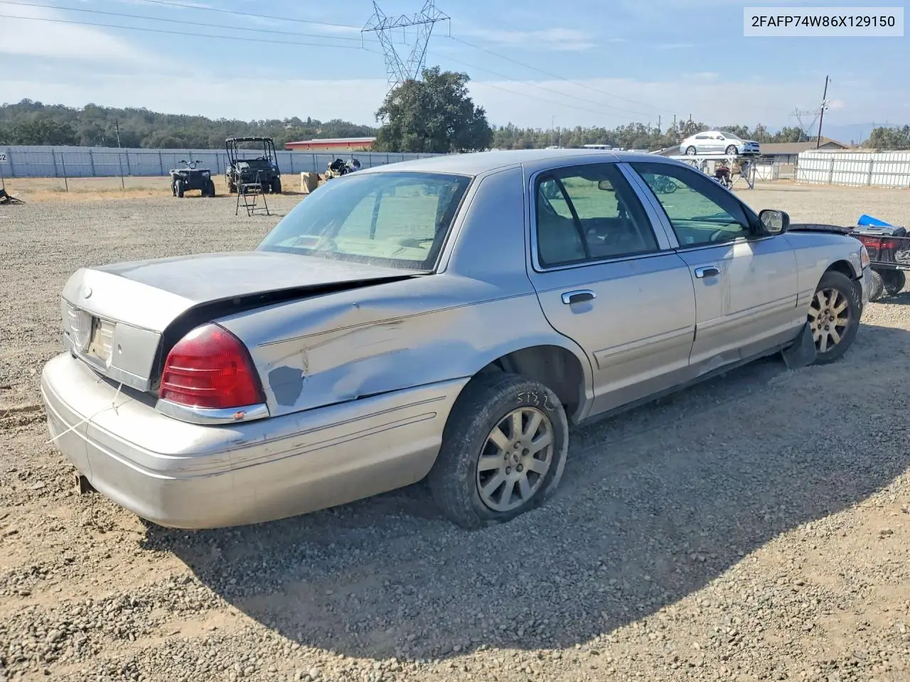 2006 FORD CROWN VICTORIA VIN 2FAFP74W86X129150 — фото 3