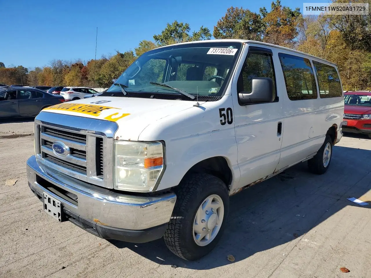 FORD ECONOLINE 2002, VIN 1FMNE11W520A31729