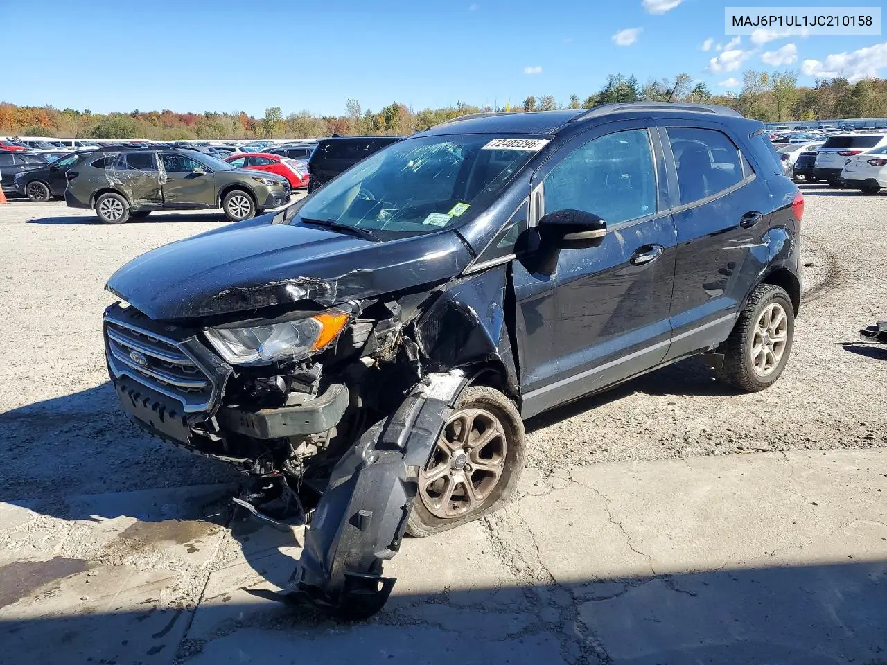 FORD ECOSPORT 2018, VIN MAJ6P1UL1JC210158
