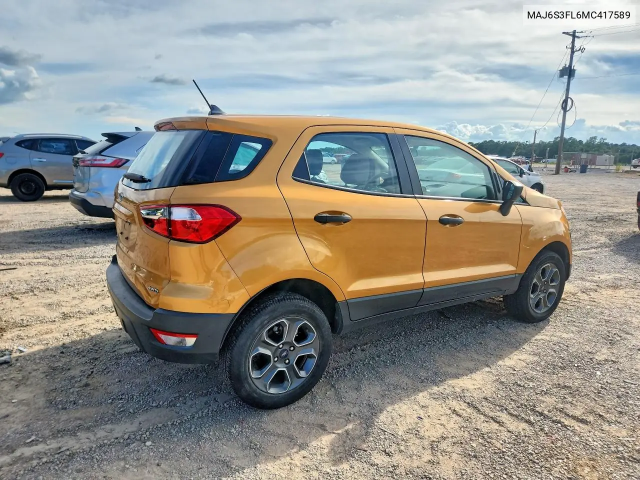 2021 FORD ECOSPORT VIN MAJ6S3FL6MC417589 — фото 3
