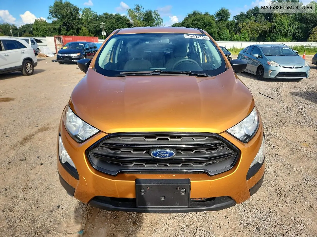2021 FORD ECOSPORT VIN MAJ6S3FL6MC417589 — фото 5