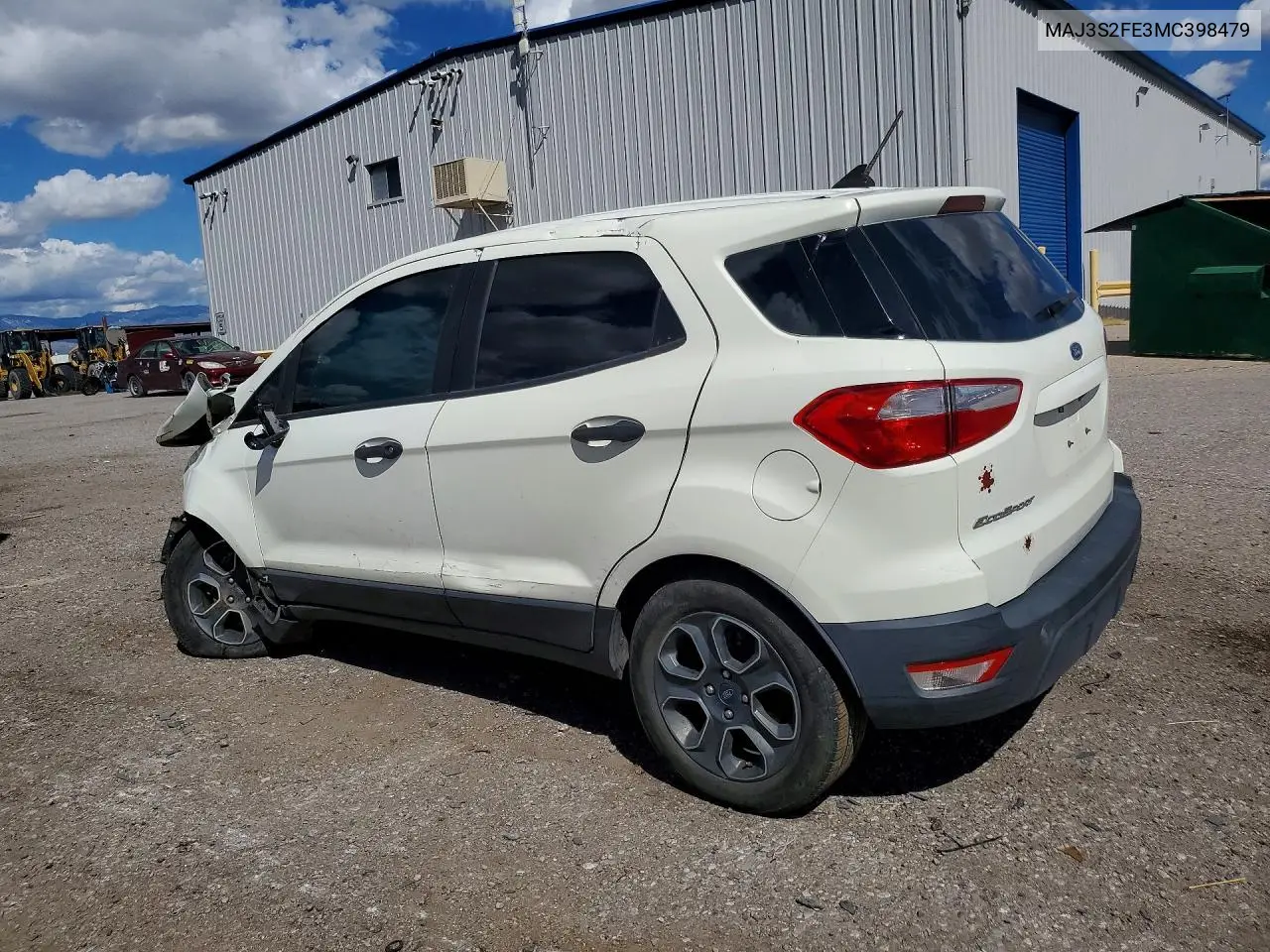 2021 FORD ECOSPORT VIN MAJ3S2FE3MC398479 — фото 2