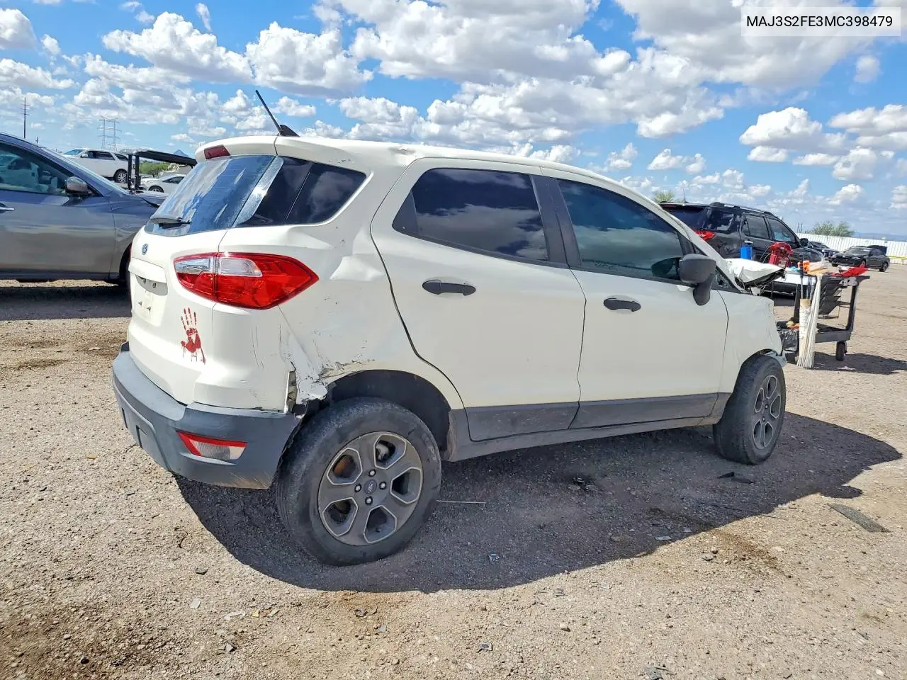 2021 FORD ECOSPORT VIN MAJ3S2FE3MC398479 — фото 3