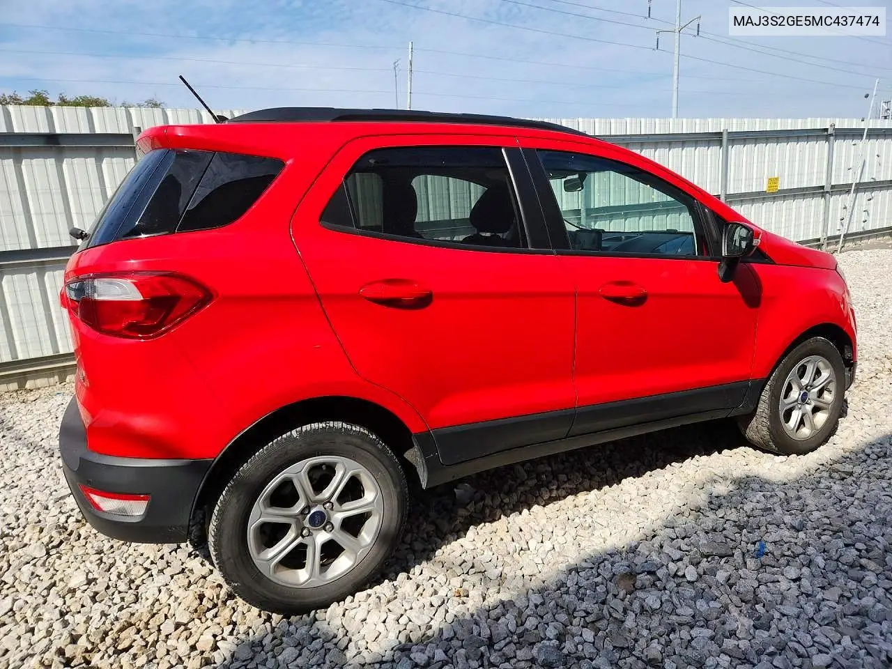 2021 FORD ECOSPORT VIN MAJ3S2GE5MC437474 — фото 3