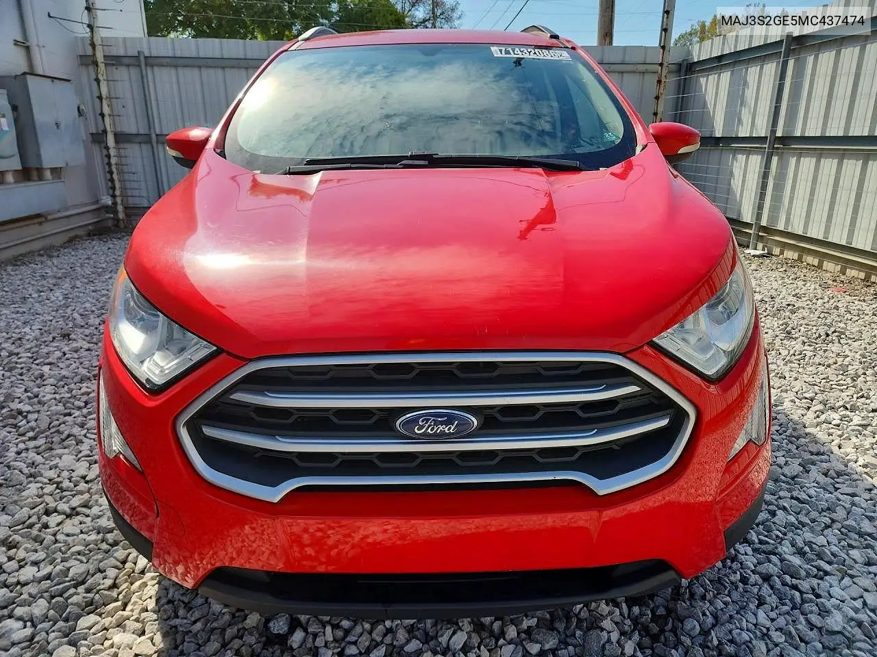 2021 FORD ECOSPORT VIN MAJ3S2GE5MC437474 — фото 5