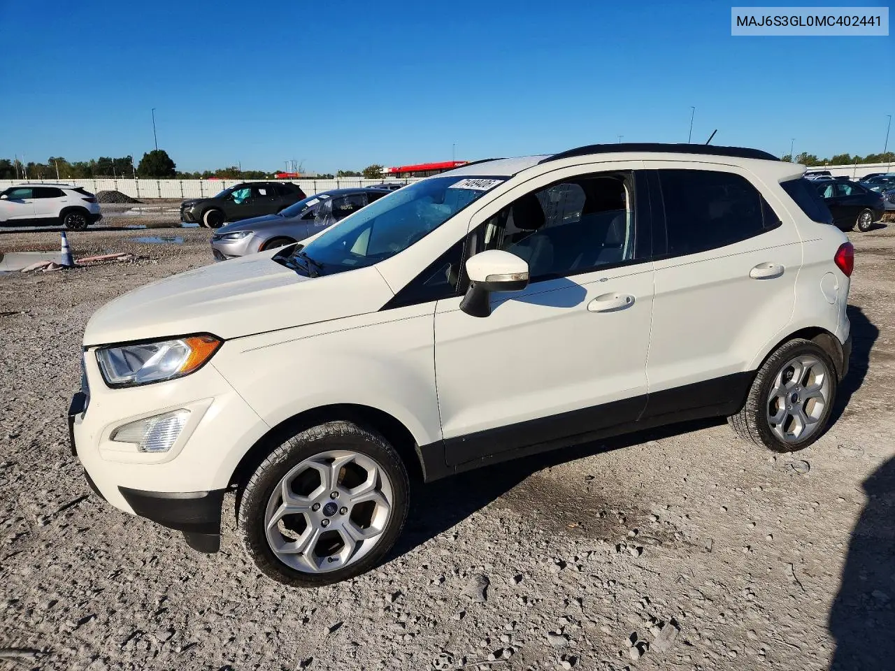 FORD ECOSPORT 2021, VIN MAJ6S3GL0MC402441