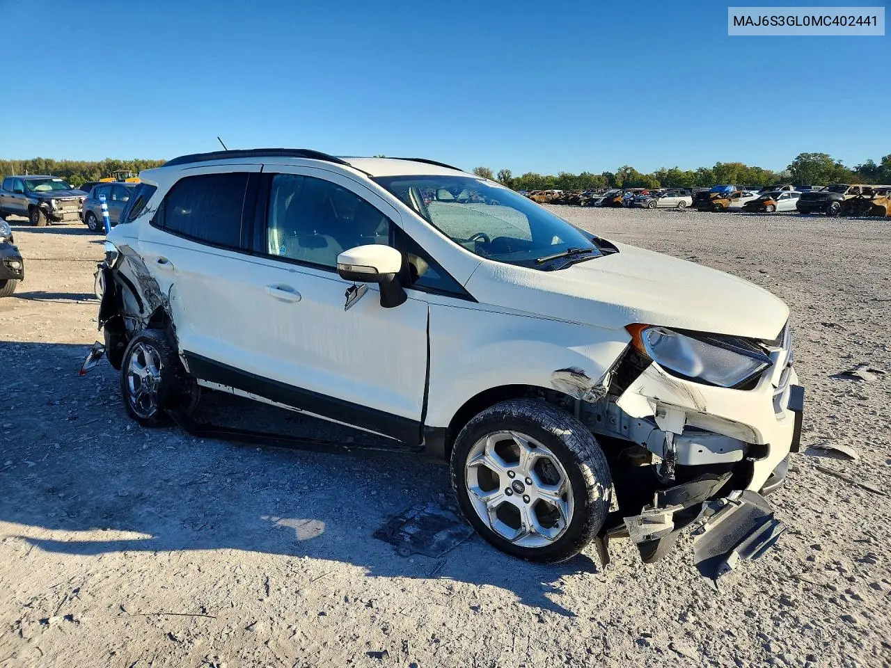 2021 FORD ECOSPORT VIN MAJ6S3GL0MC402441 — фото 4