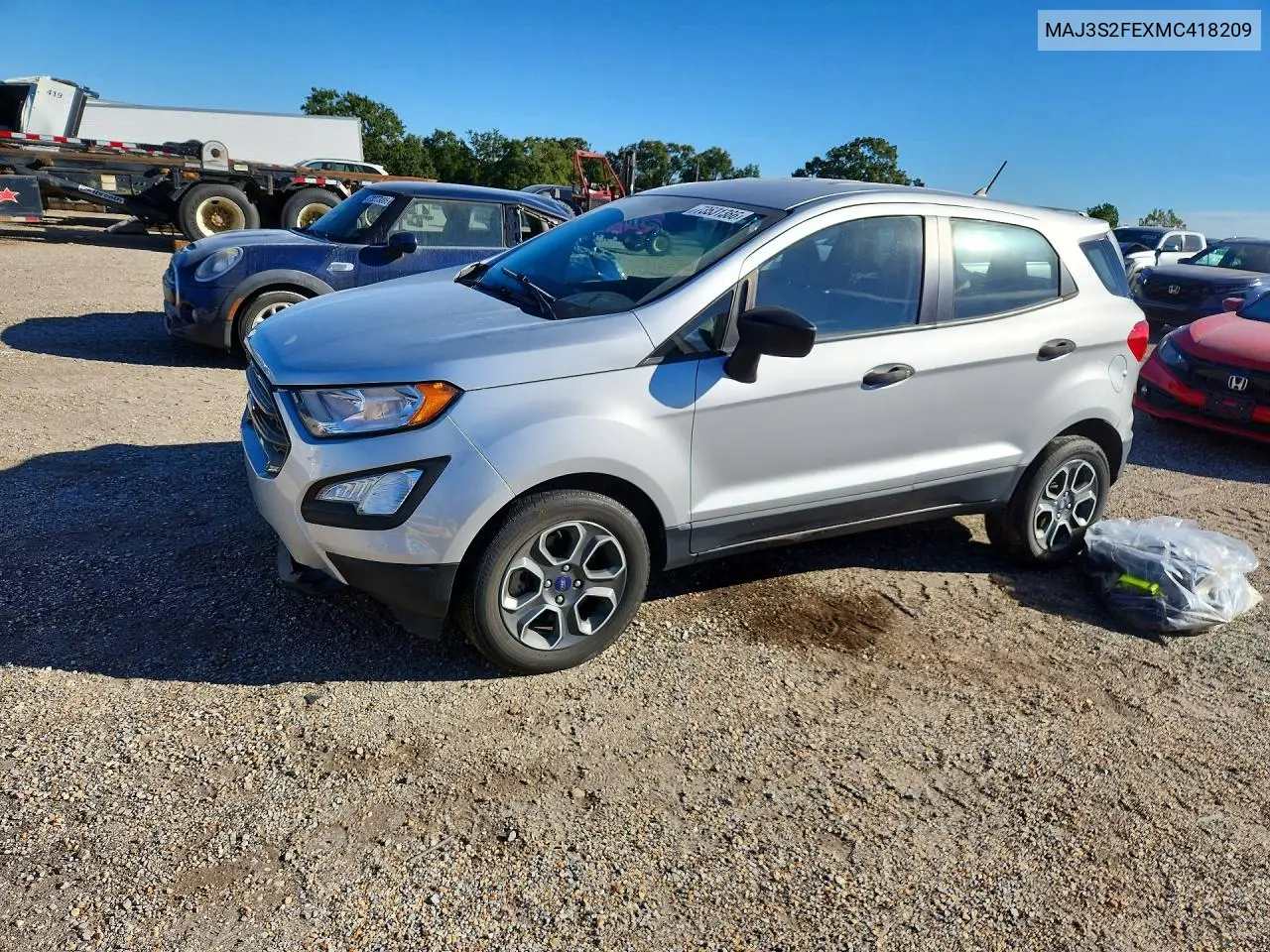 FORD ECOSPORT 2021, VIN MAJ3S2FEXMC418209