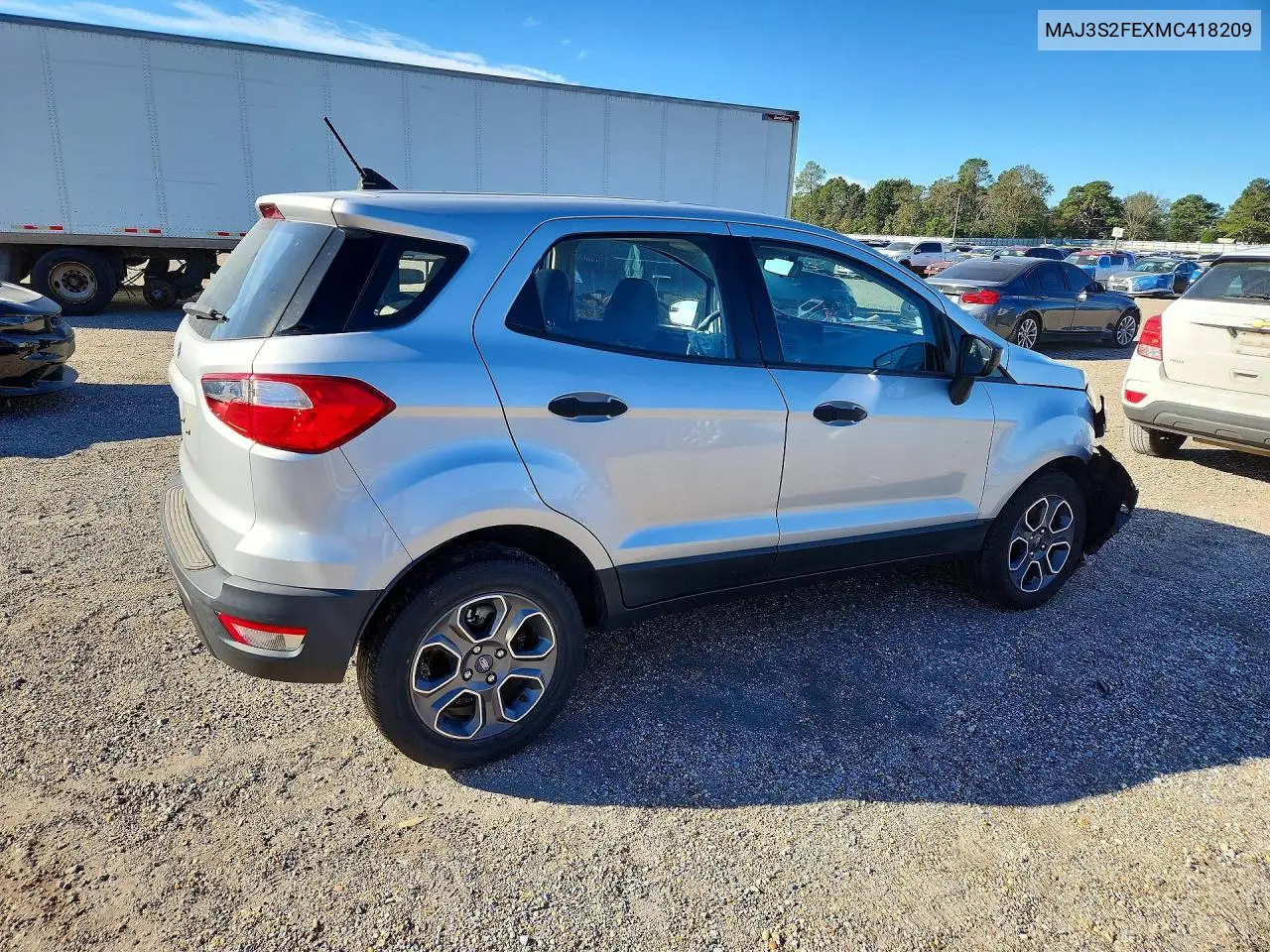 2021 FORD ECOSPORT VIN MAJ3S2FEXMC418209 — фото 3