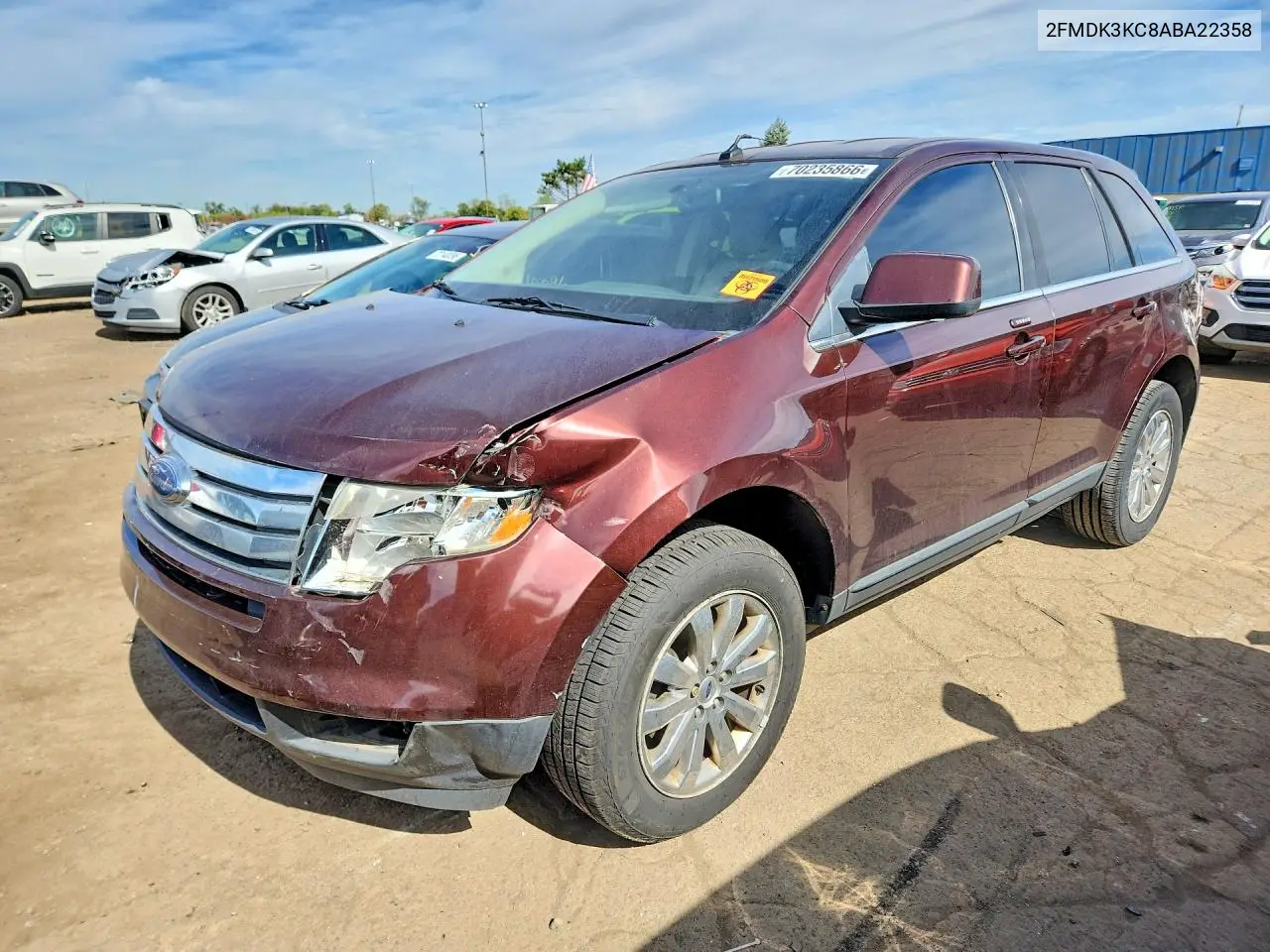 FORD EDGE 2010, VIN 2FMDK3KC8ABA22358