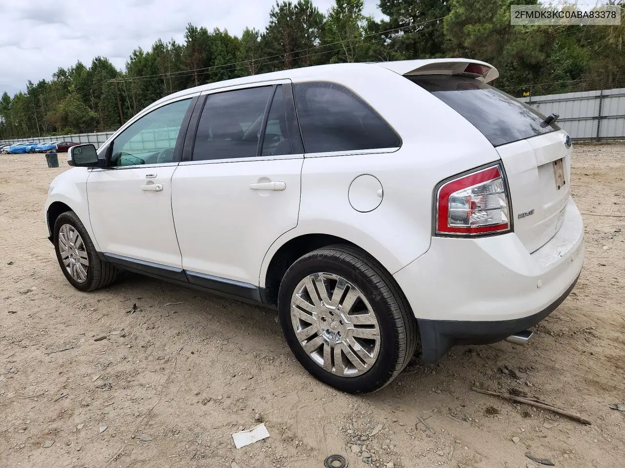 2010 FORD EDGE VIN 2FMDK3KC0ABA83378 — фото 2