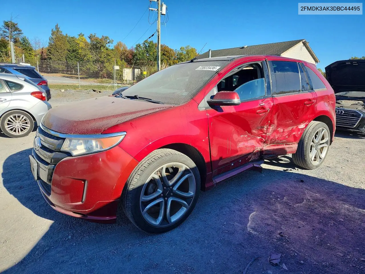 FORD EDGE 2013, VIN 2FMDK3AK3DBC44495