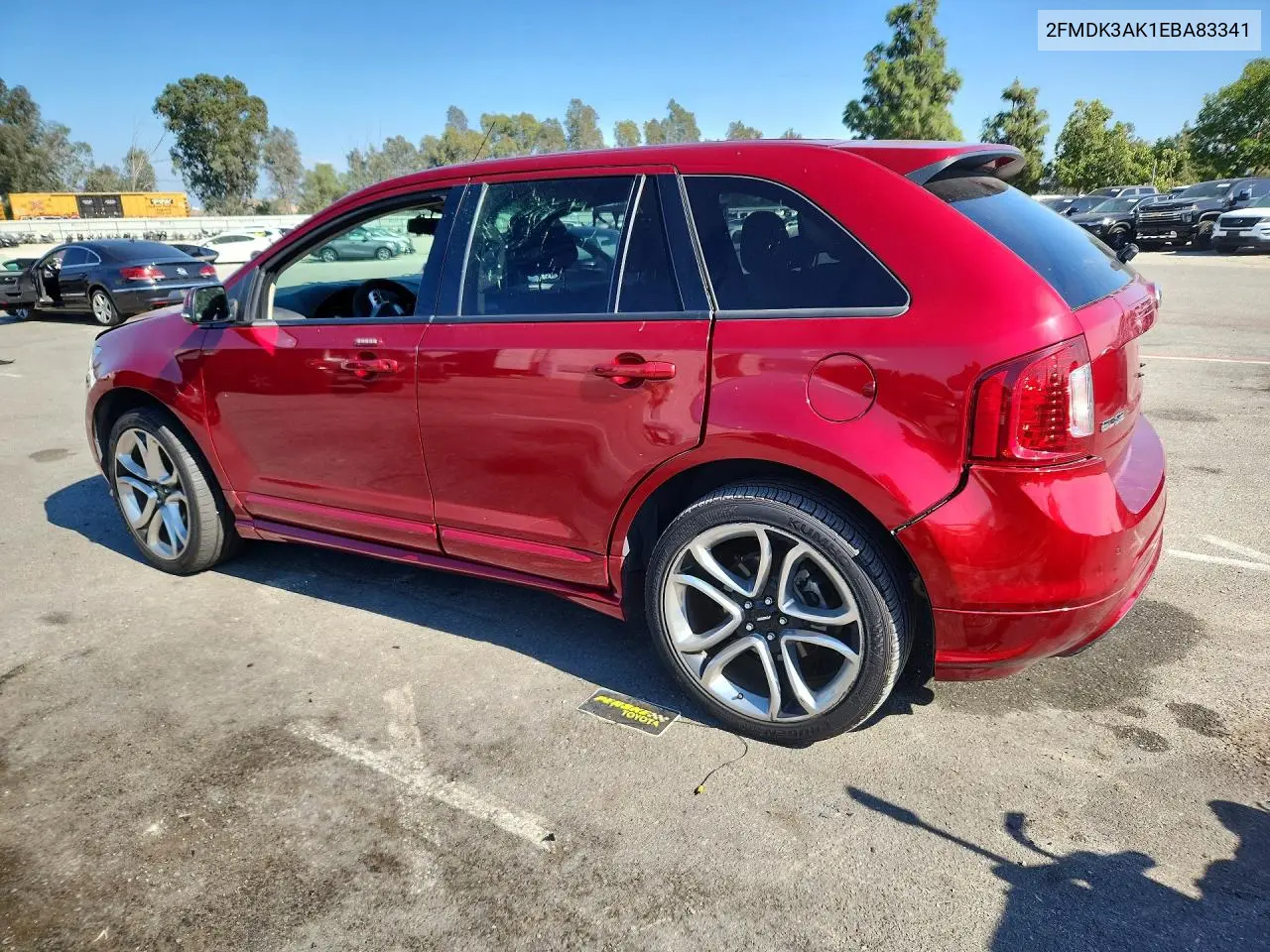 2014 FORD EDGE VIN 2FMDK3AK1EBA83341 — фото 2