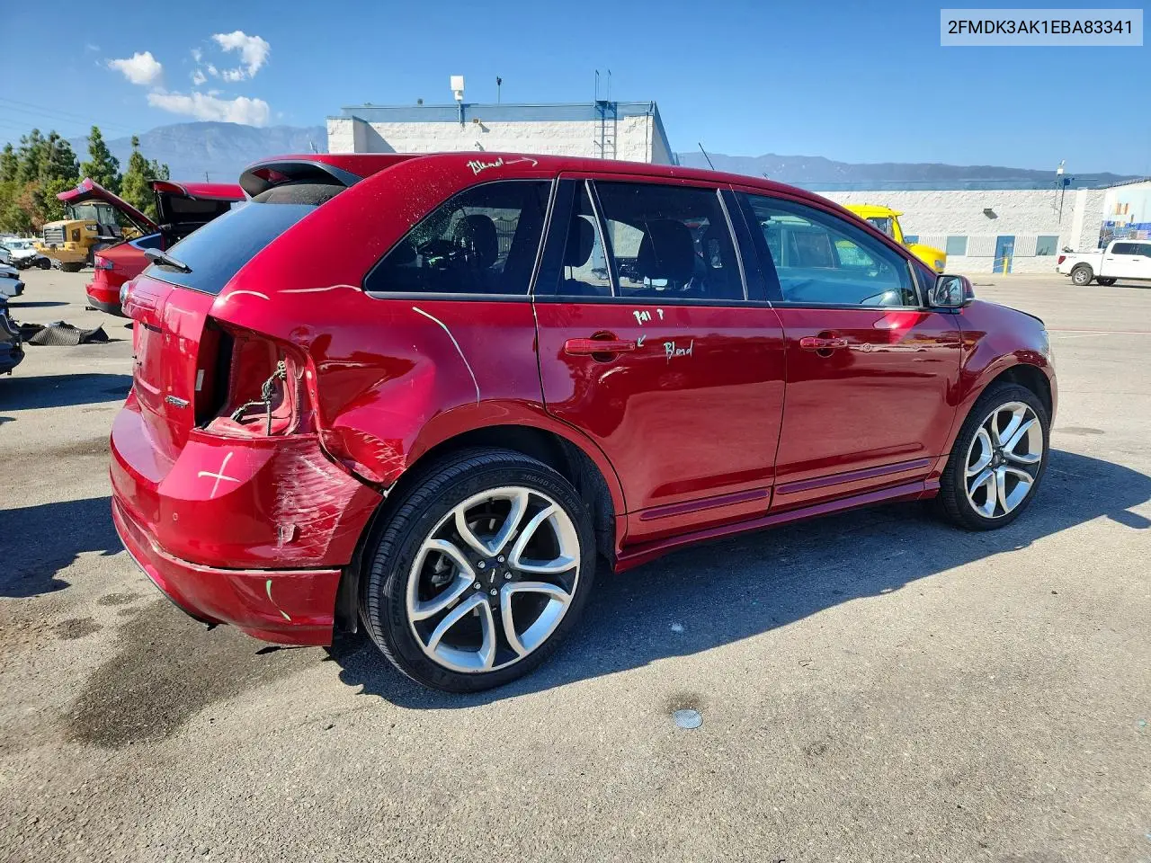 2014 FORD EDGE VIN 2FMDK3AK1EBA83341 — фото 3