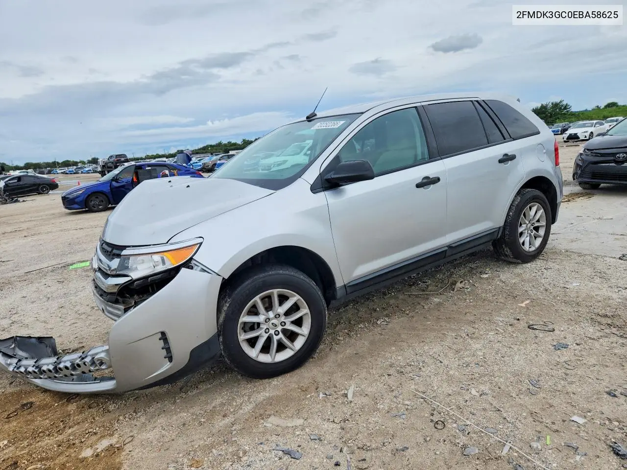 FORD EDGE 2014, VIN 2FMDK3GC0EBA58625