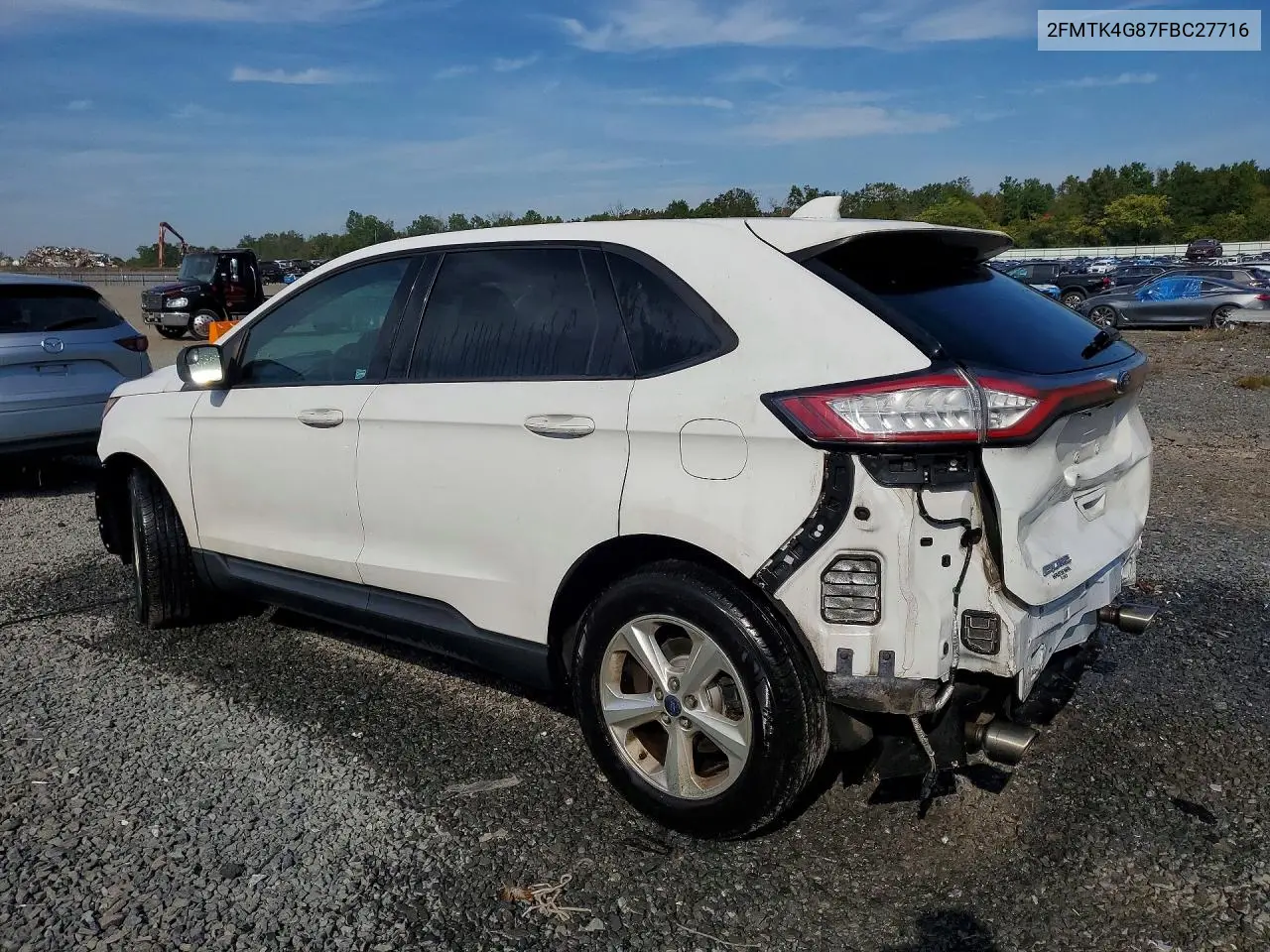 2015 FORD EDGE VIN 2FMTK4G87FBC27716 — фото 2