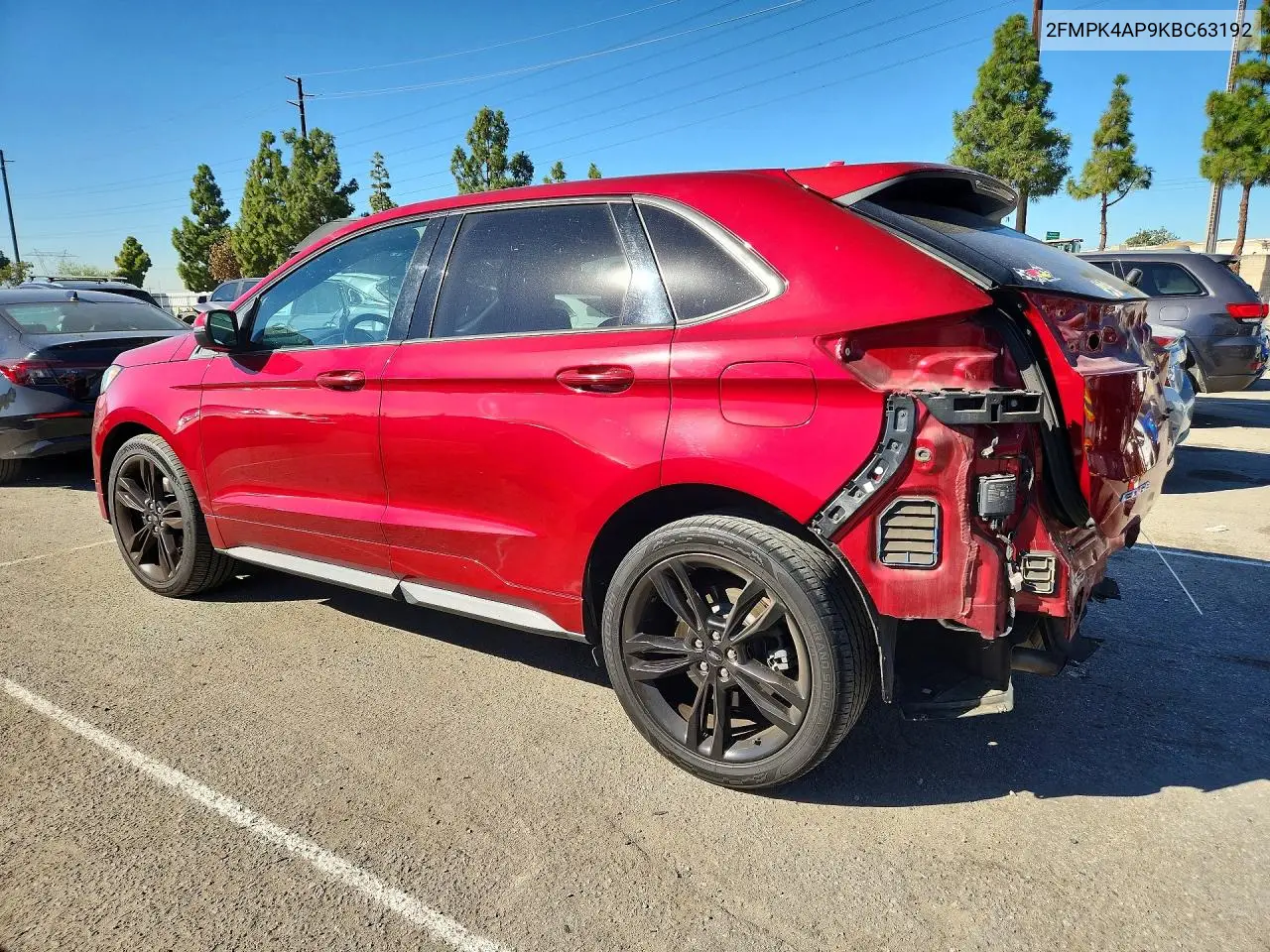 2019 FORD EDGE VIN 2FMPK4AP9KBC63192 — фото 2
