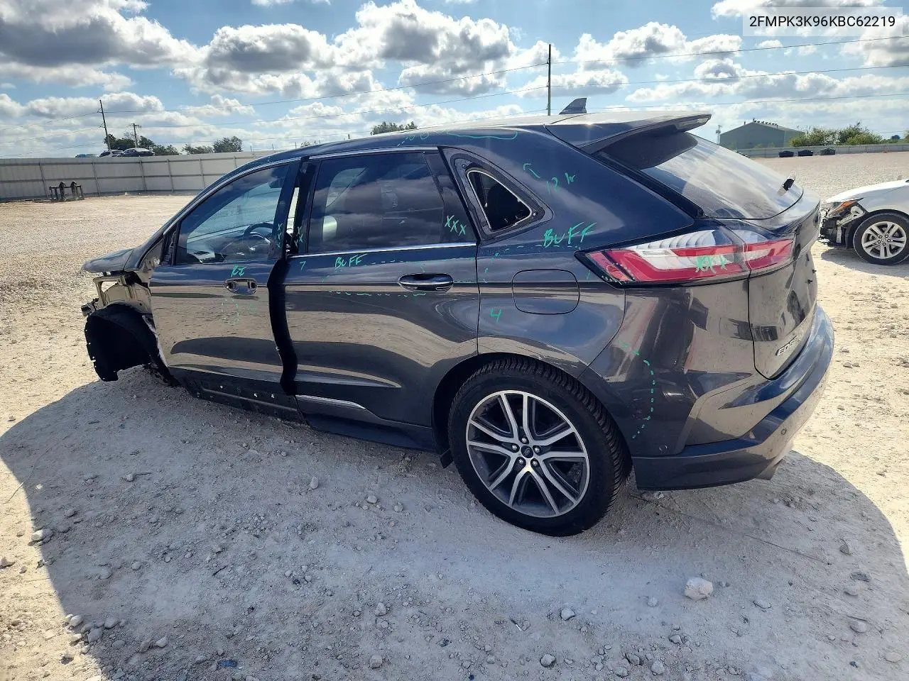 2019 FORD EDGE VIN 2FMPK3K96KBC62219 — фото 2