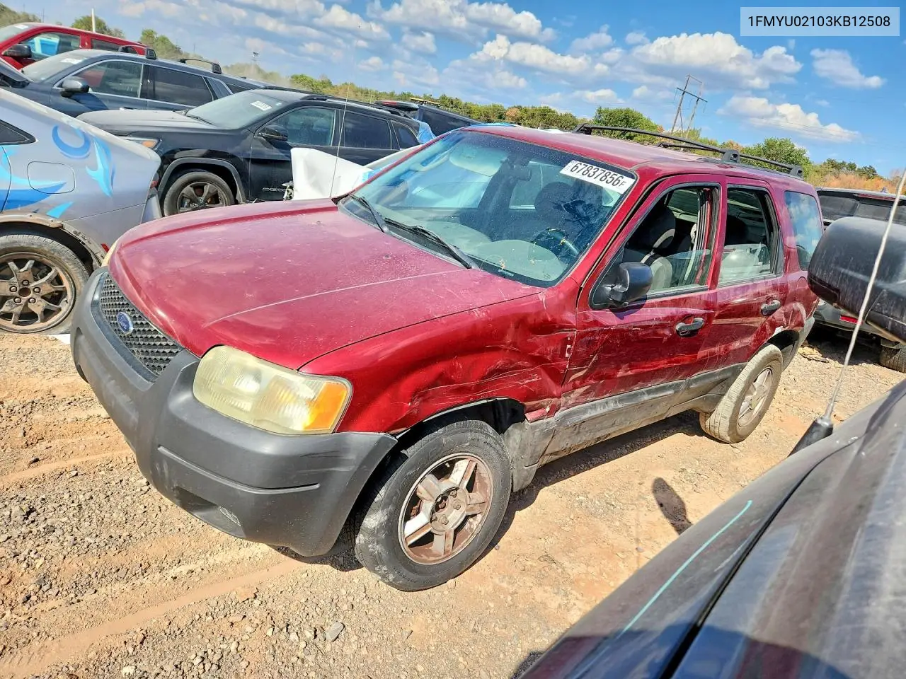 FORD ESCAPE 2003, VIN 1FMYU02103KB12508