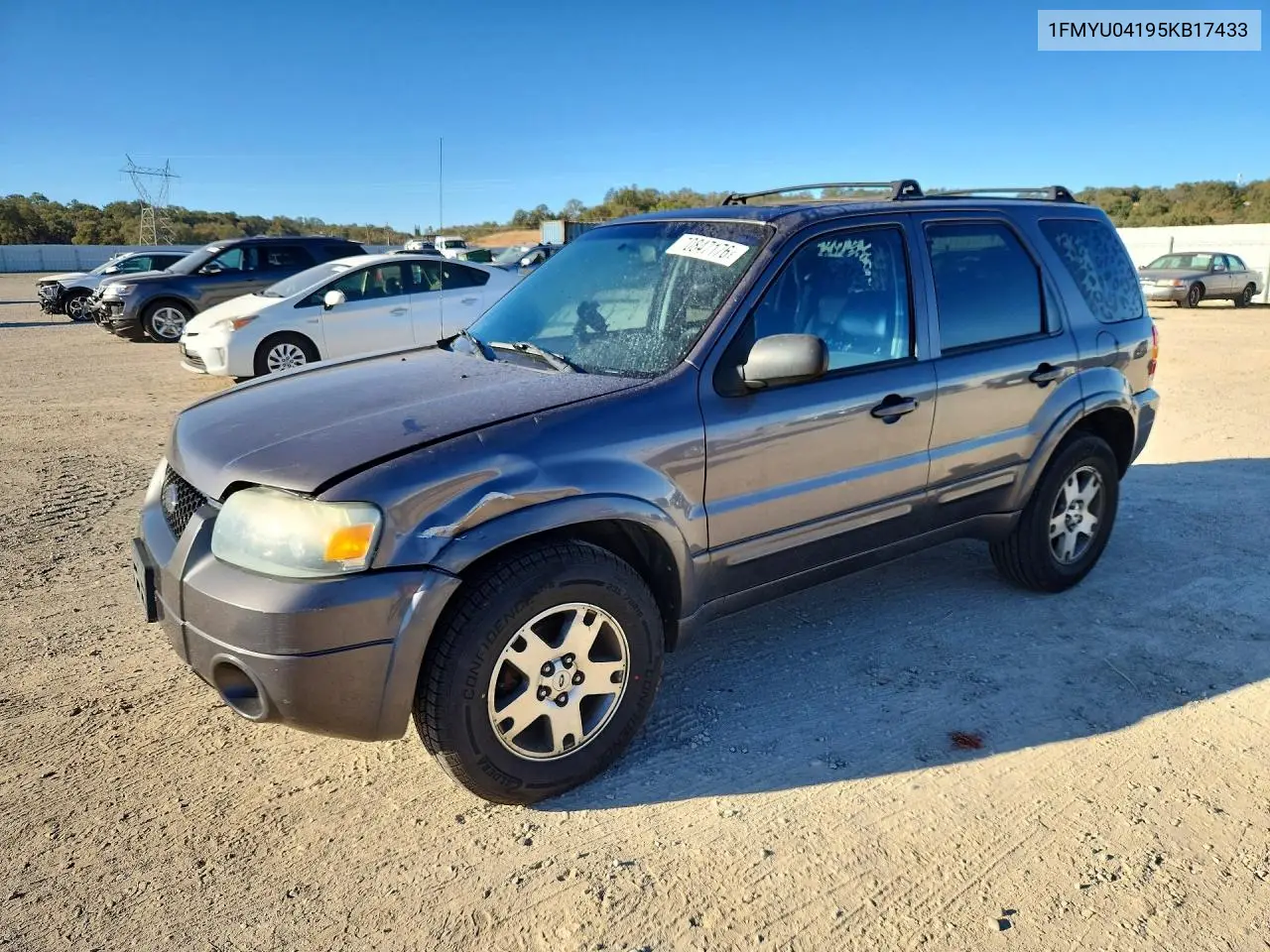 FORD ESCAPE 2005, VIN 1FMYU04195KB17433