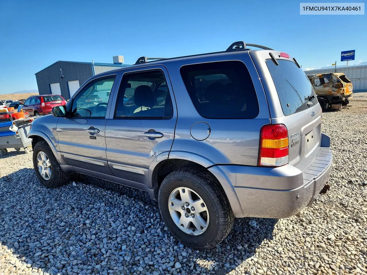 2007 FORD ESCAPE VIN 1FMCU941X7KA40461 — фото 2