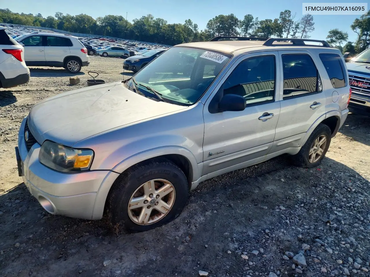 FORD ESCAPE 2007, VIN 1FMCU49H07KA16095