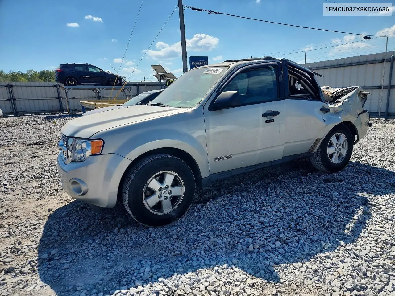 FORD ESCAPE 2008, VIN 1FMCU03ZX8KD66636