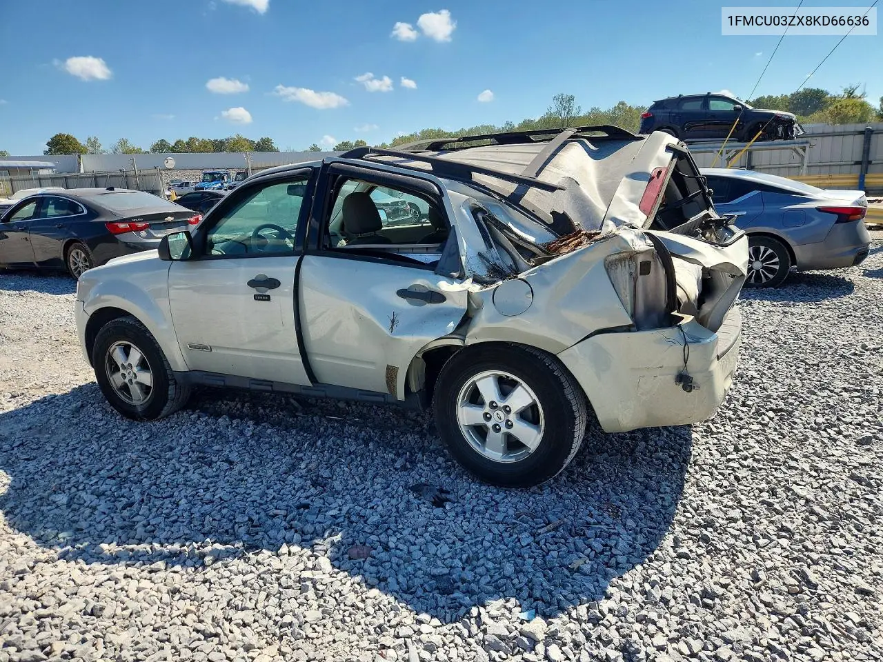 2008 FORD ESCAPE VIN 1FMCU03ZX8KD66636 — фото 2