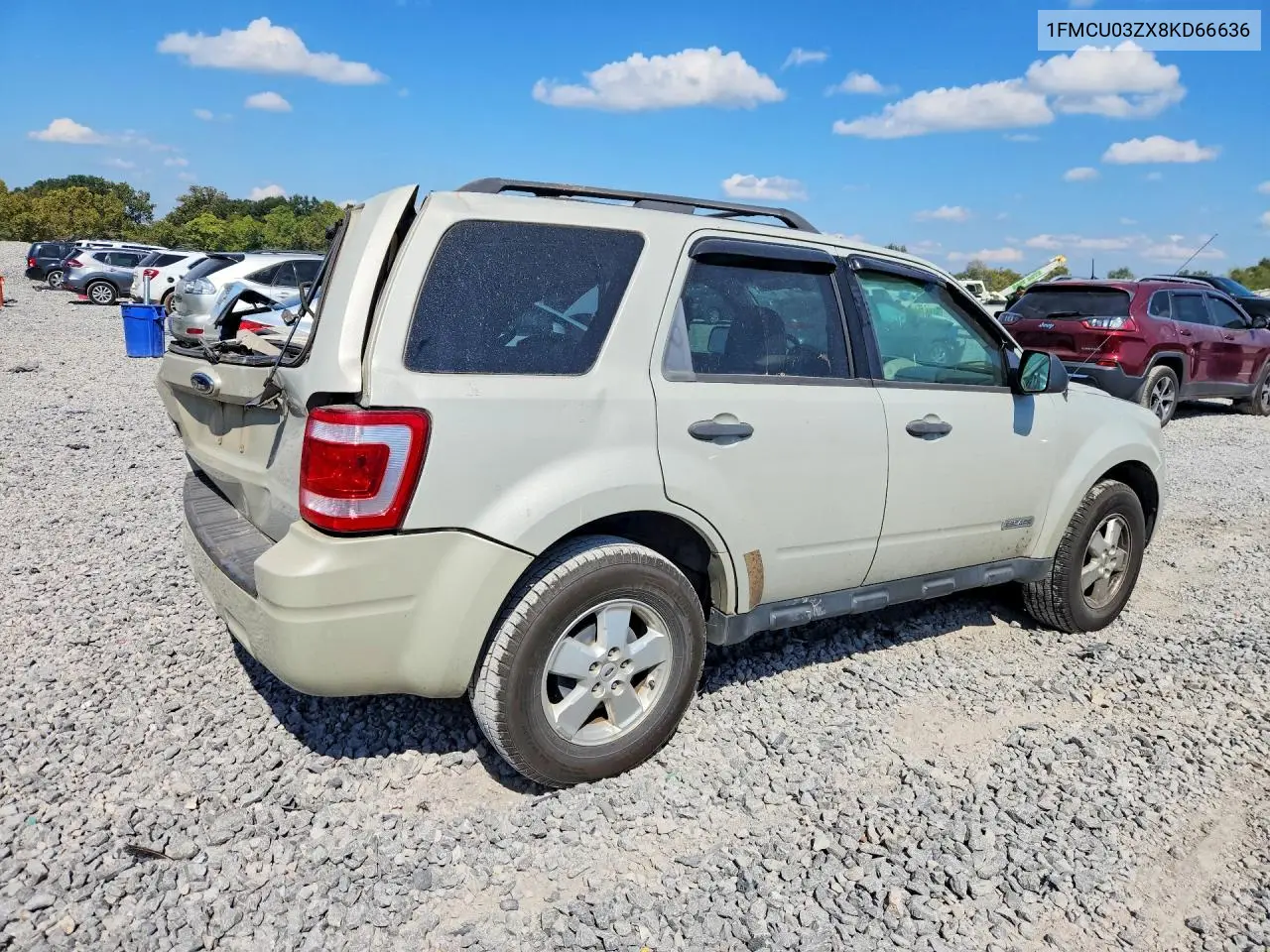 2008 FORD ESCAPE VIN 1FMCU03ZX8KD66636 — фото 3