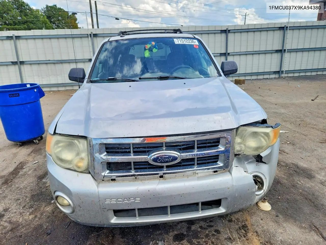 2009 FORD ESCAPE VIN 1FMCU037X9KA94380 — фото 5