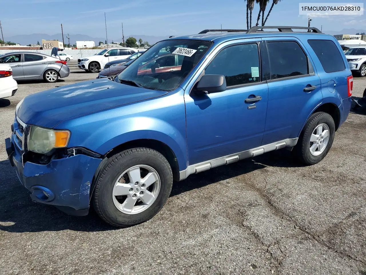 FORD ESCAPE 2010, VIN 1FMCU0D76AKD28310