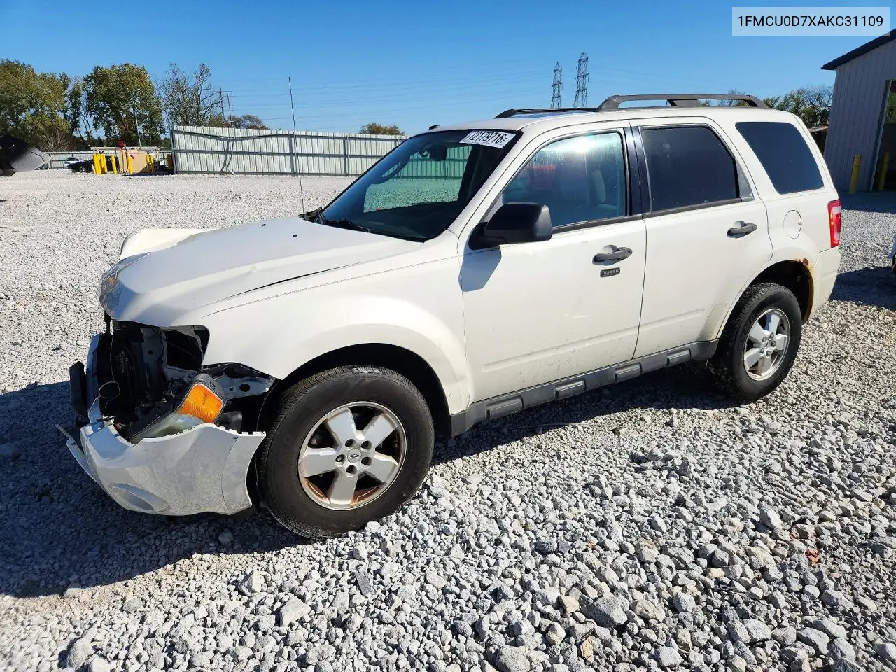 FORD ESCAPE 2010, VIN 1FMCU0D7XAKC31109