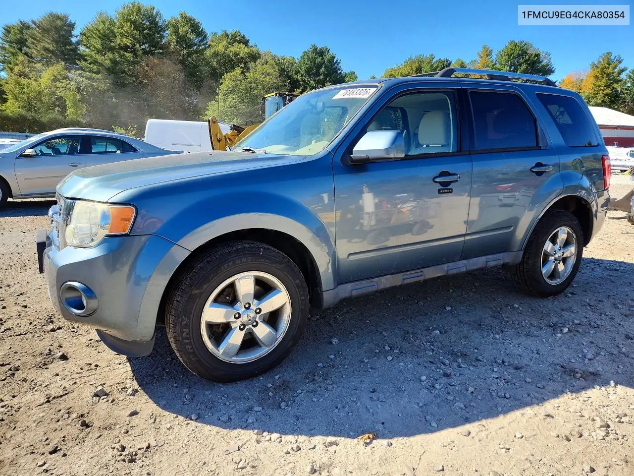 FORD ESCAPE 2012, VIN 1FMCU9EG4CKA80354