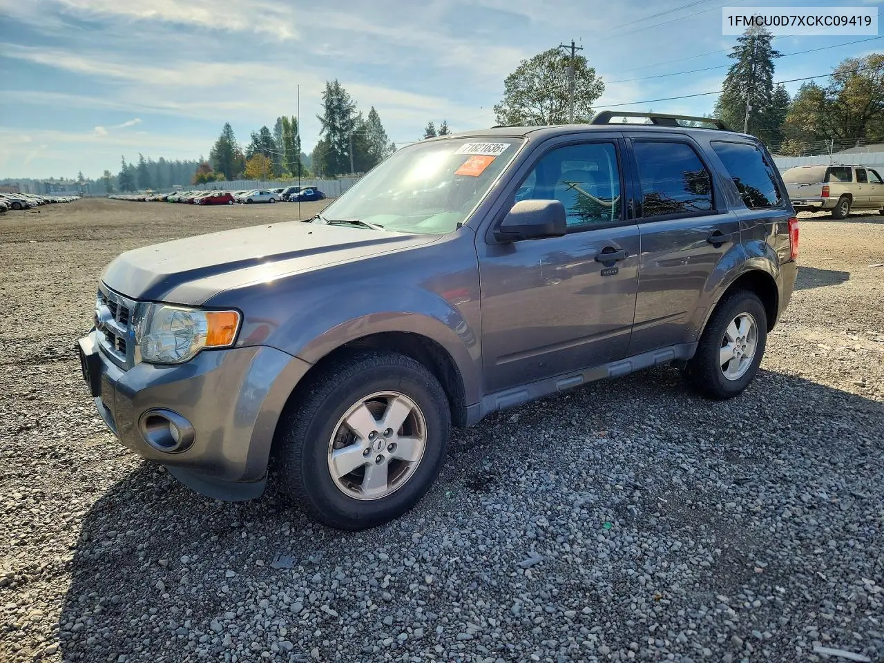 FORD ESCAPE 2012, VIN 1FMCU0D7XCKC09419