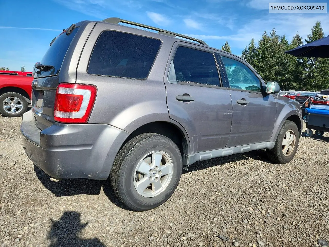 2012 FORD ESCAPE VIN 1FMCU0D7XCKC09419 — фото 3