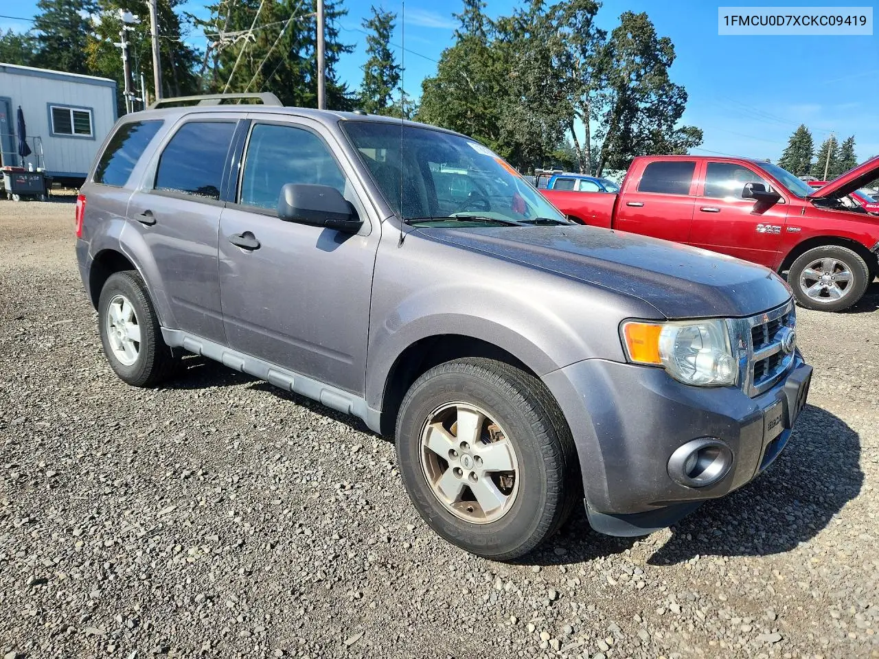 2012 FORD ESCAPE VIN 1FMCU0D7XCKC09419 — фото 4