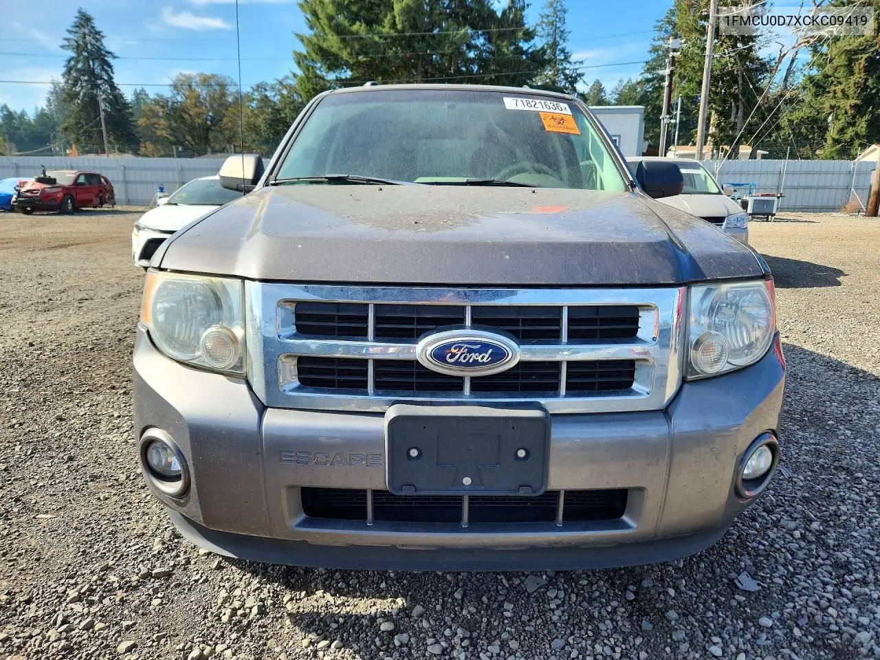 2012 FORD ESCAPE VIN 1FMCU0D7XCKC09419 — фото 5