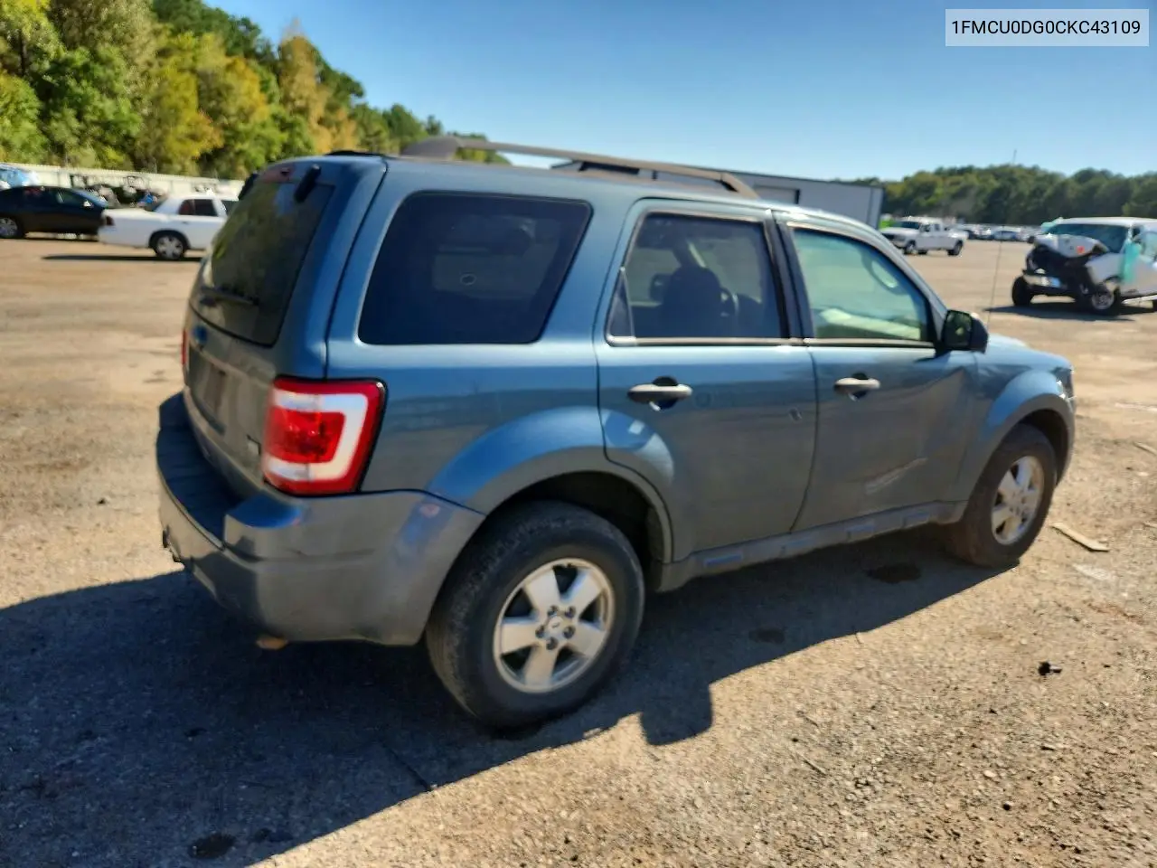 2012 FORD ESCAPE VIN 1FMCU0DG0CKC43109 — фото 3