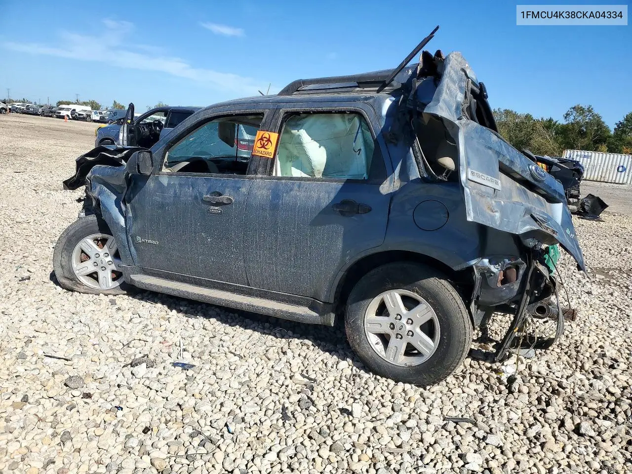 2012 FORD ESCAPE VIN 1FMCU4K38CKA04334 — фото 2