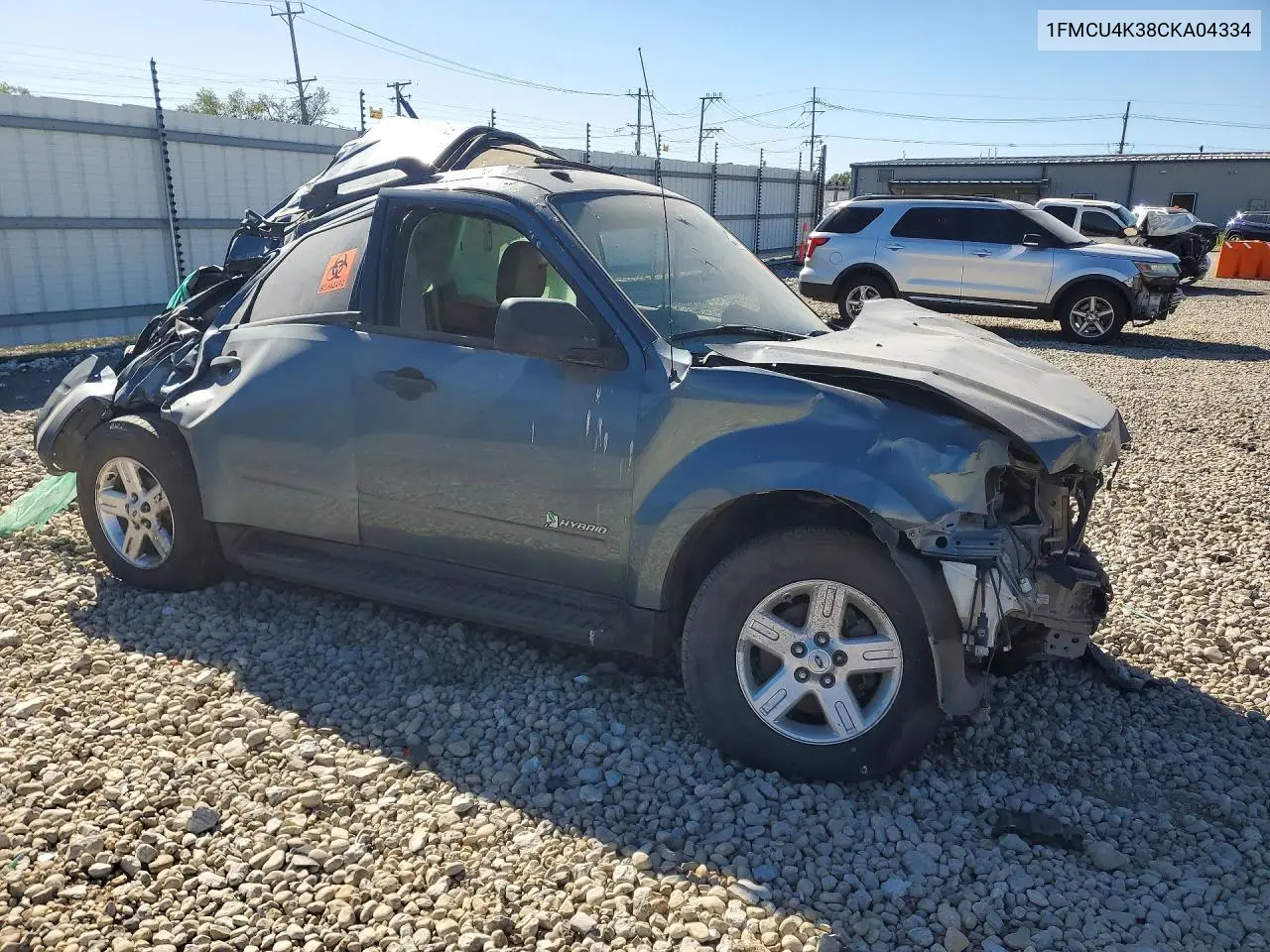 2012 FORD ESCAPE VIN 1FMCU4K38CKA04334 — фото 4