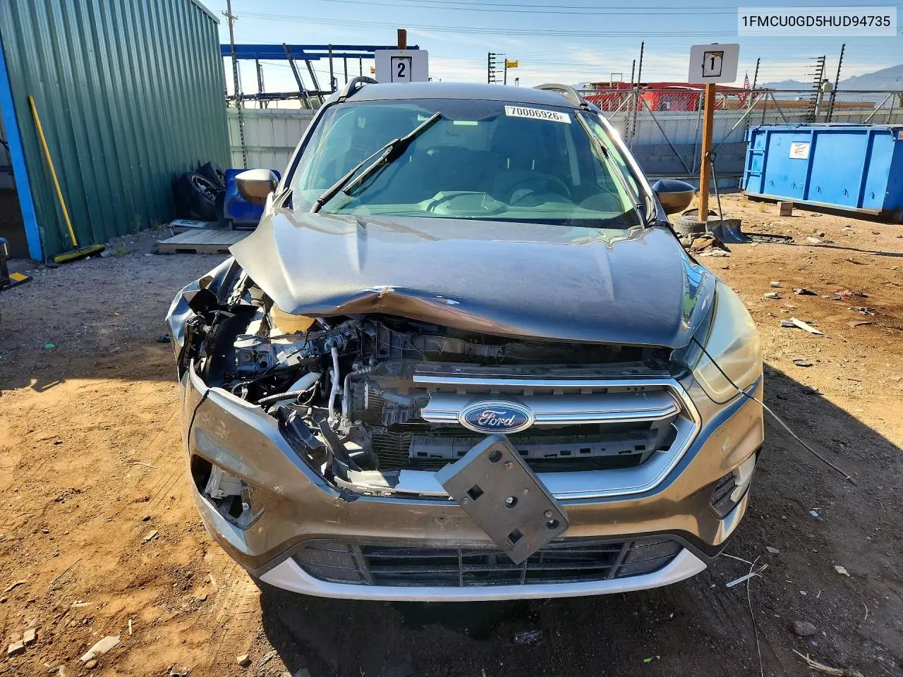 2017 FORD ESCAPE VIN 1FMCU0GD5HUD94735 — фото 2