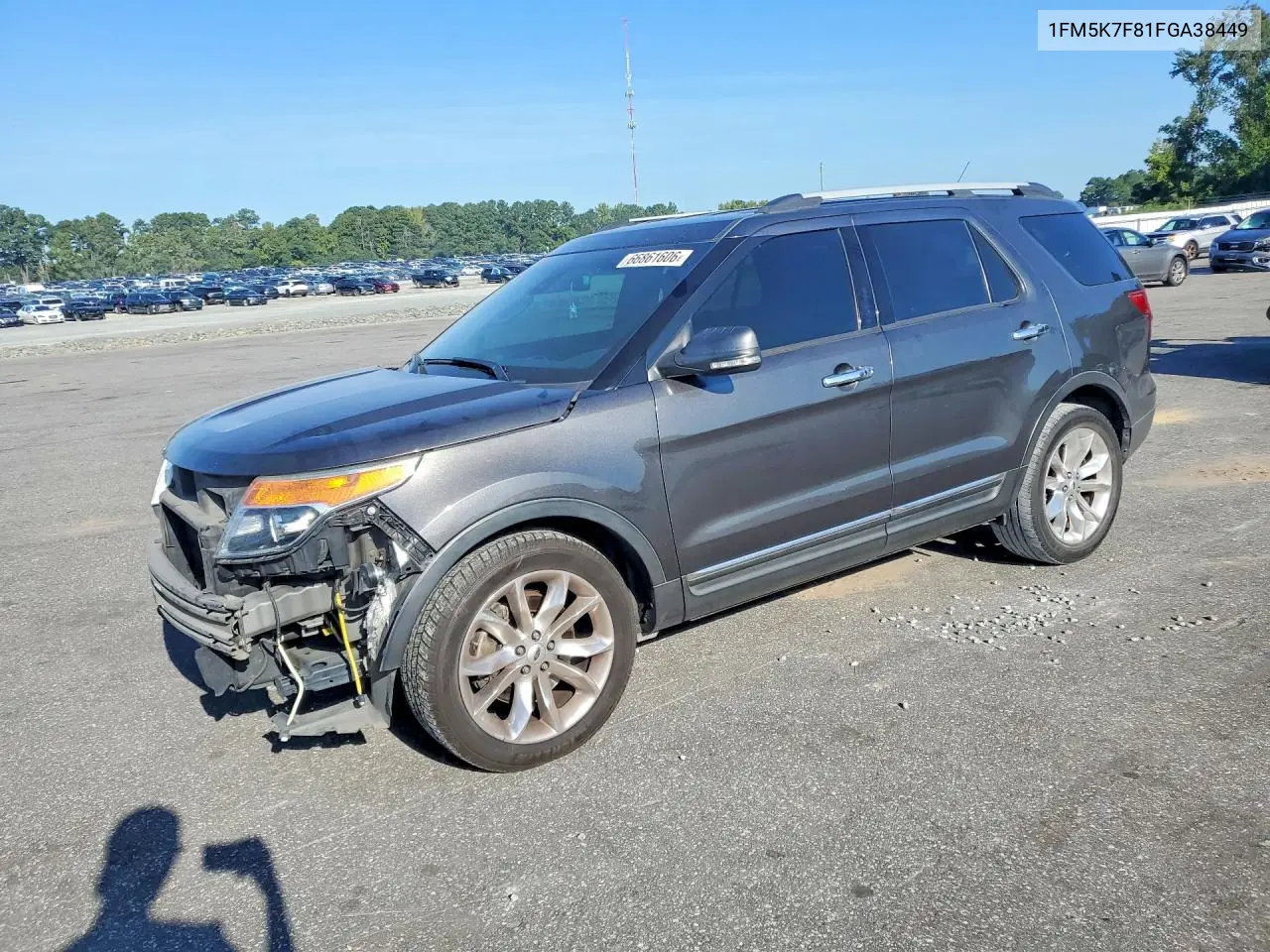 FORD EXPLORER 2015, VIN 1FM5K7F81FGA38449