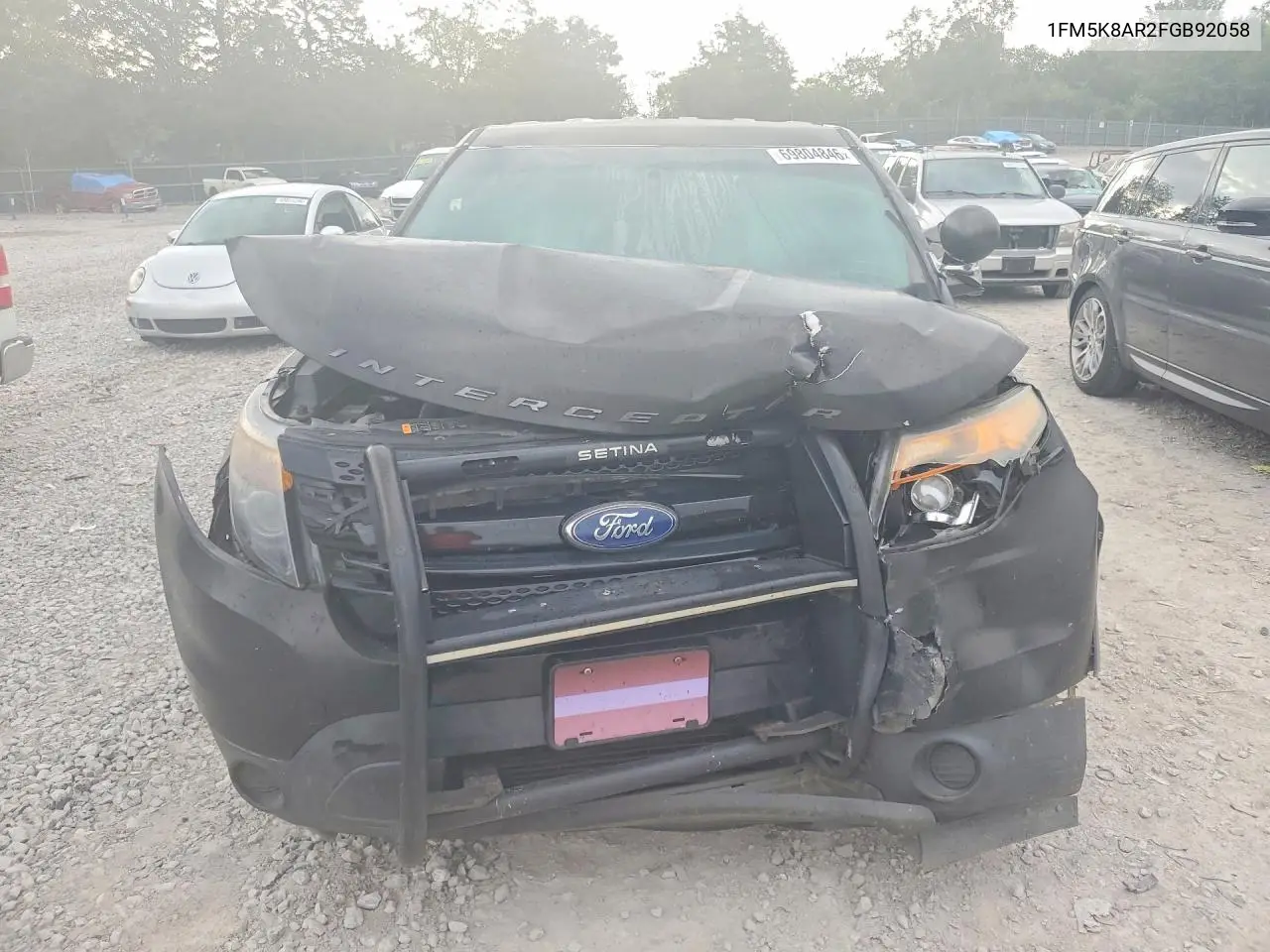 FORD EXPLORER 2015, VIN 1FM5K8AR2FGB92058