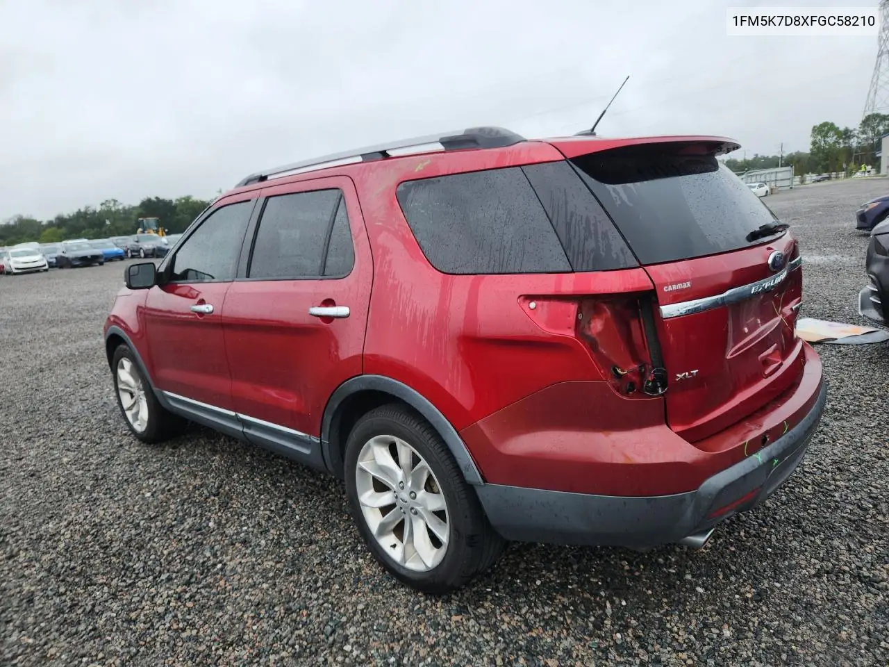 2015 FORD EXPLORER VIN 1FM5K7D8XFGC58210 — фото 2