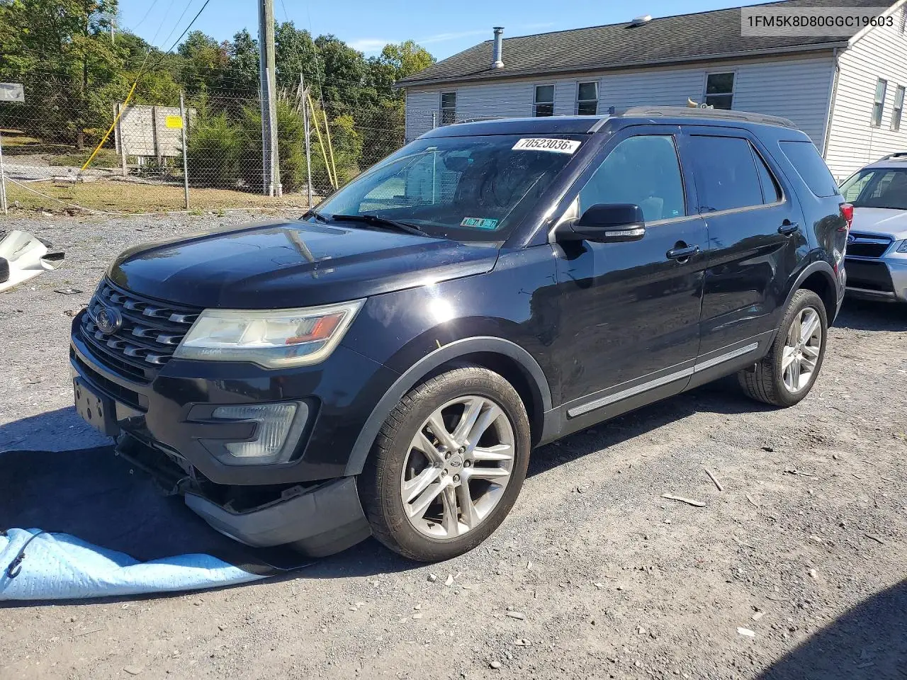 FORD EXPLORER 2016, VIN 1FM5K8D80GGC19603