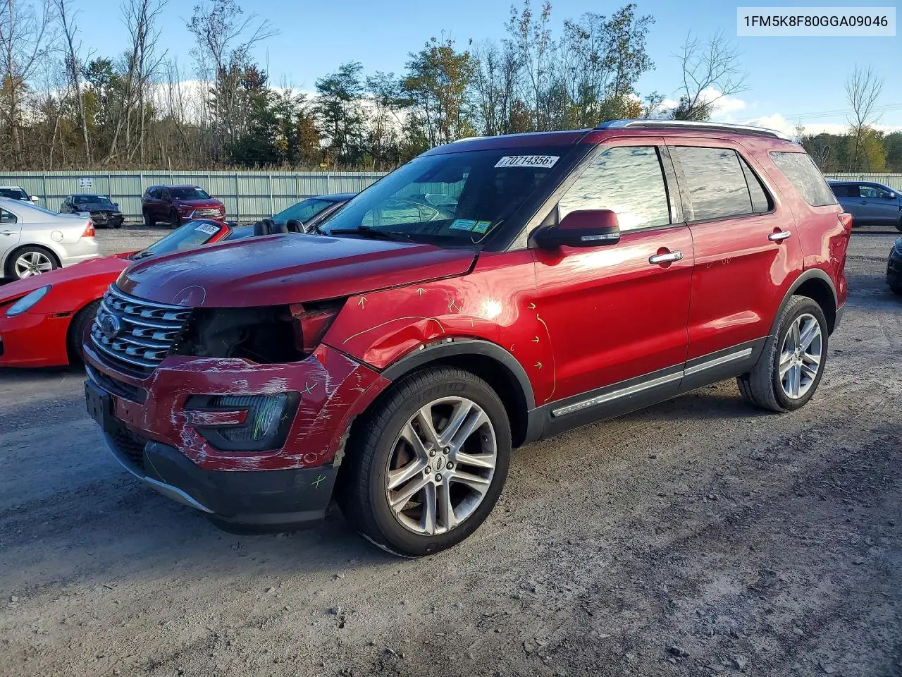 FORD EXPLORER 2016, VIN 1FM5K8F80GGA09046