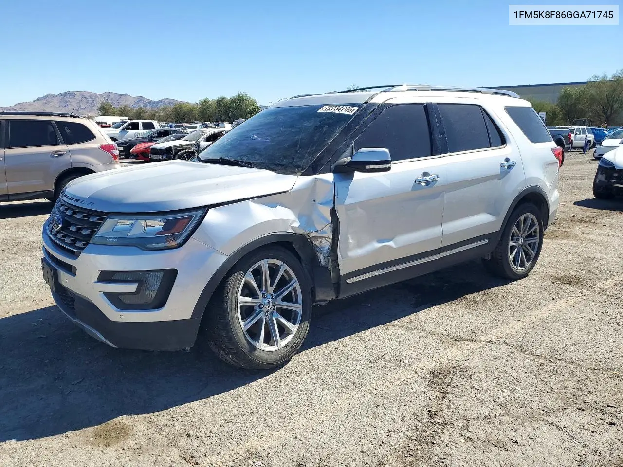 FORD EXPLORER 2016, VIN 1FM5K8F86GGA71745